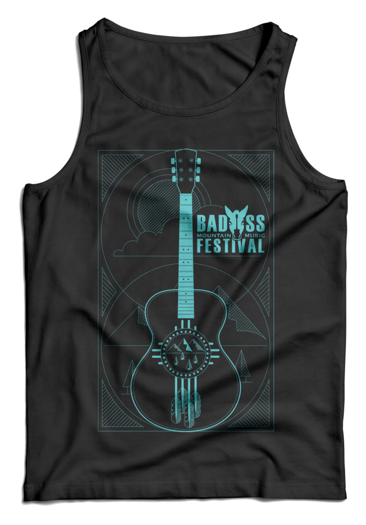 2016 Badass Mountain Music Festival shirt design by Miranda Williams